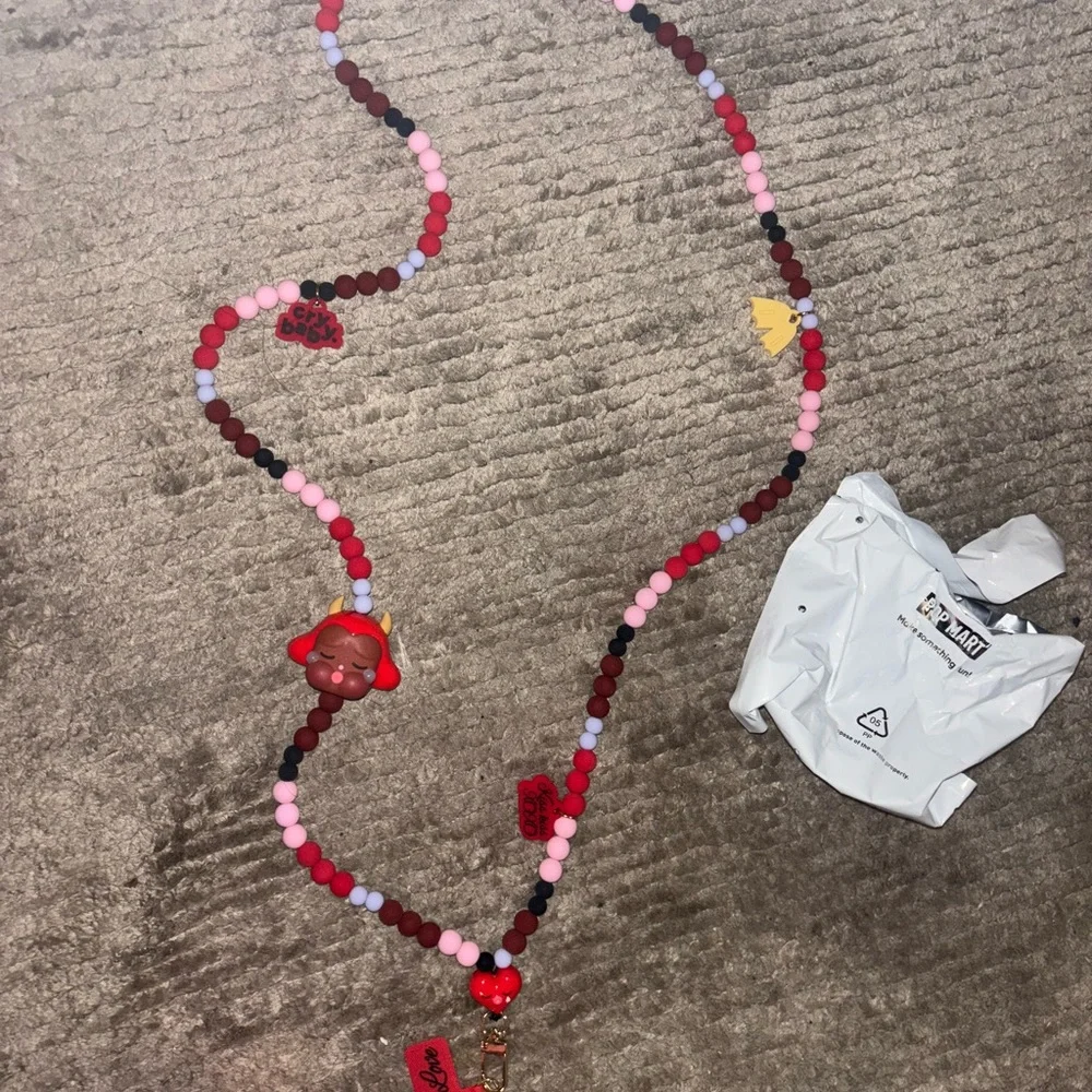 Colorful Beaded Phone Charm- “Crying for love” Cry Baby Series- Pop Mart